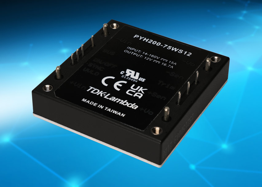 200w half-brick dc-dc converters feature a 12:1 ultra-wide input range for railway and industrial applications